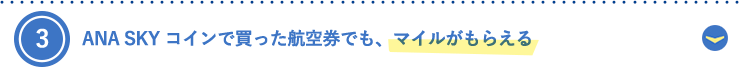 3.ANA SKY コインで買った航空券でも、マイルがもらえる