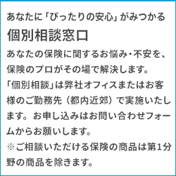 あなたに「ぴったりの安心」がみつかる対面保険相談