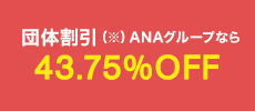団体割引(※)ANAグループなら43.75%OFF