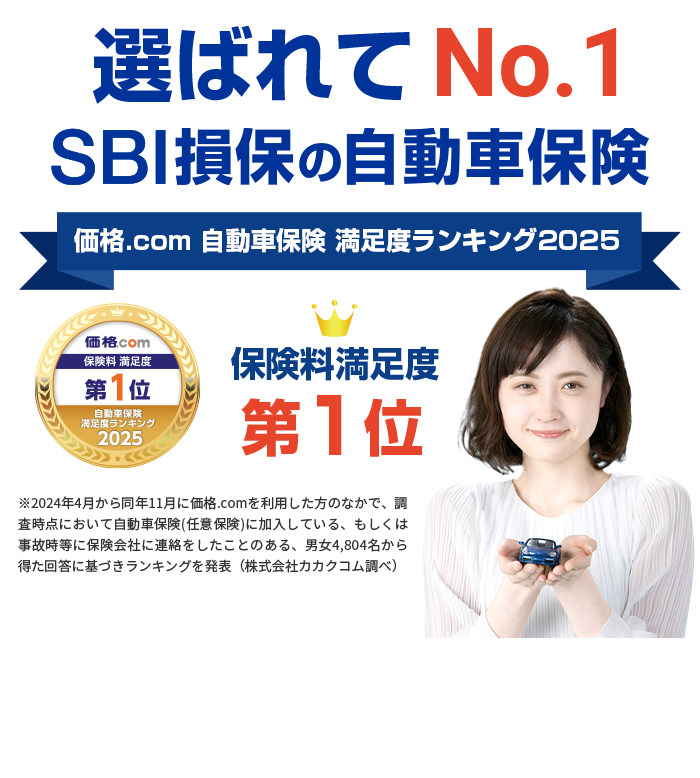 選ばれてNo.1 SBI損保の自動車保険