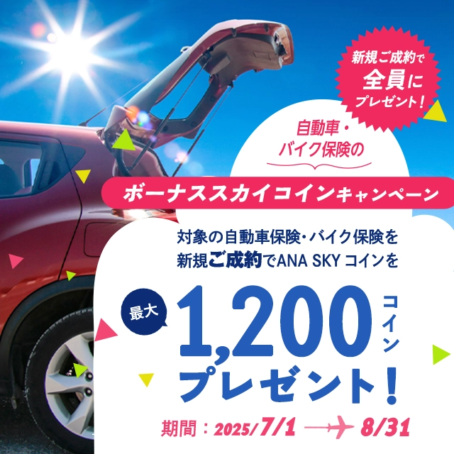自動車・バイク保険 ボーナススカイコインキャンペーン