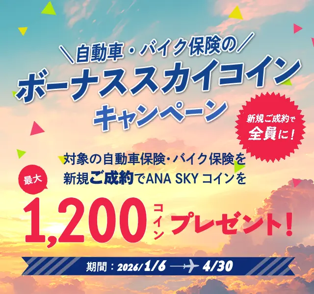 自動車・バイク保険 ボーナススカイコインキャンペーン