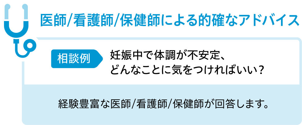 医師/看護師/保健師による的確なアドバイス